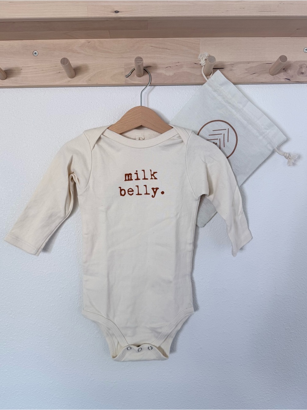 Tenth & Pine “milk belly” long sleeve organic cotton bodysuit